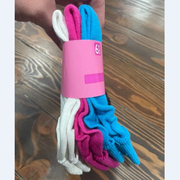 5/$20 NEW 6Pk 4-10 (L) Girls Cuff Socks Set - Picture 3 of 5